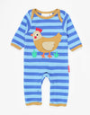 Organic Clucky Chicken Applique Sleepsuit - Toby Tiger