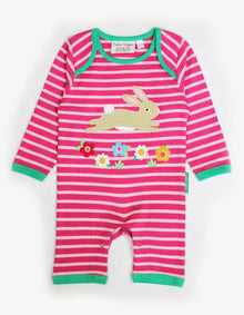  Organic Leaping Bunny Applique Sleepsuit - Toby Tiger