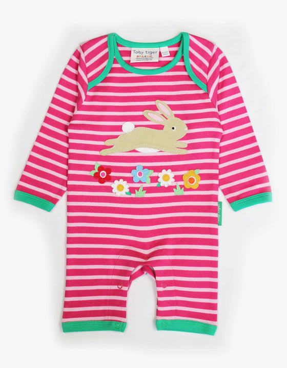 Organic Leaping Bunny Applique Sleepsuit - Toby Tiger