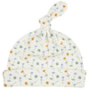 Organic Knotted Baby Hat – White Floral Print - Pigeon Organics