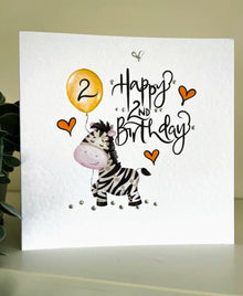  Age Two Zebra Birthday Card - Coppertop Card