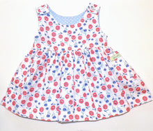  Reversible summer pinafore dress, blue/white spots / poppy flowers - Ruth Lednik