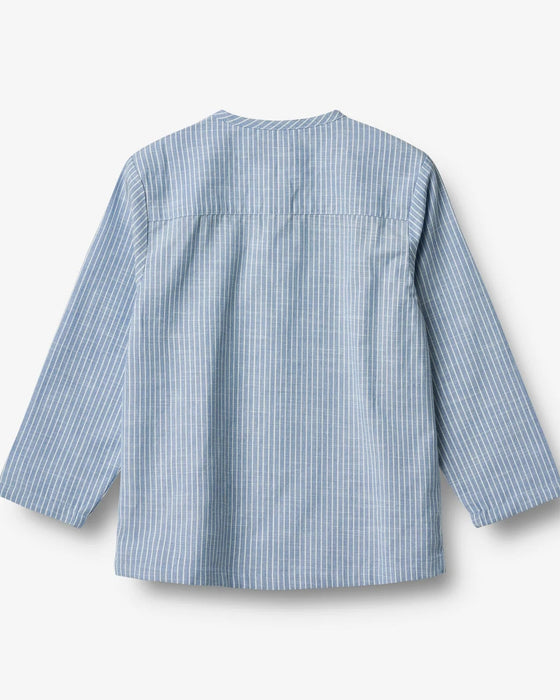 Shirt Bjørk – Organic Cotton Striped Long Sleeve Shirt - Wheat