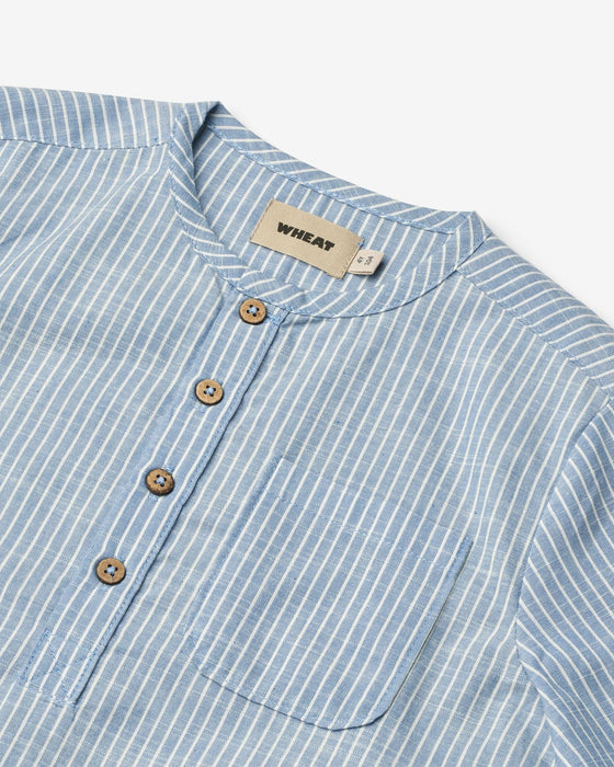 Shirt Bjørk – Organic Cotton Striped Long Sleeve Shirt - Wheat
