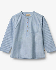  Shirt Bjørk – Organic Cotton Striped Long Sleeve Shirt - Wheat