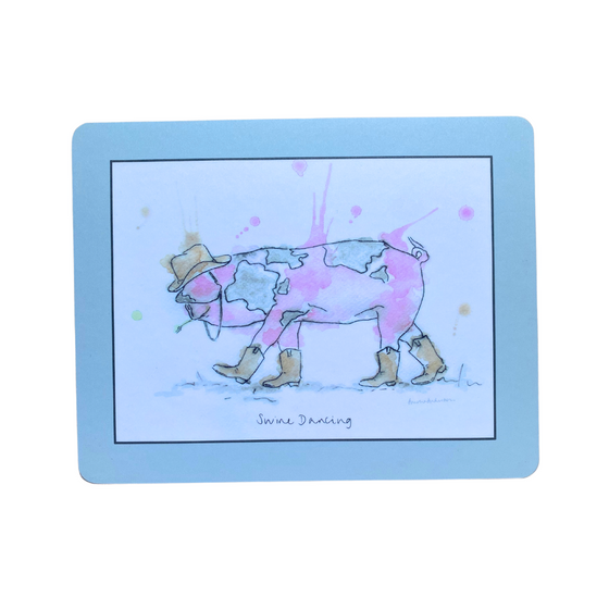 Swine Dancing placemat by Amelia Anderson