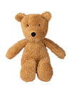 Brown teddy bear on a white background
