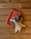 Little Green Radicals Golden Lion organic cotton muslin baby comforter.