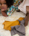 Little Green Radicals Bear organic cotton muslin baby comforter.