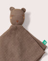 Little Green Radicals Bear organic cotton muslin baby comforter.