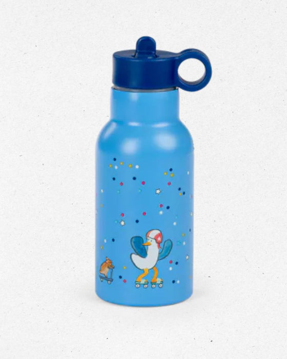 Puce & Pilou Water Bottle – Kids Stainless Steel Flask with Carabiner - Moulin Roty