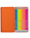 Les Schmouks Neon Colouring Pencils Set – 12 Pack in Tin - Moulin Roty