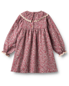 Elvira Wheat Organic Cotton Dress - Long Sleeve Collar Dress - Wheat
