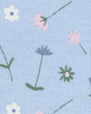 Organic Kimono Baby Romper – Blue Floral Print - Pigeon Organics