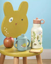 Three Little Rabbits Water Bottle – Kids Stainless Steel Flask with Carabiner - Moulin Roty