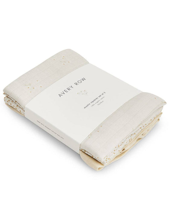 Organic Baby Muslin Squares Set of 3 - Wild Chamomile - Avery Row
