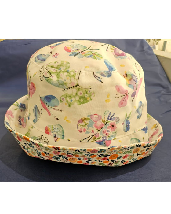 Reversible Bucket Hat - Butterfly/Wildflower - Ruth Lednik