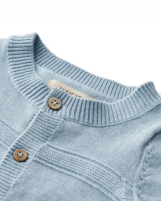 Baby Blue Knitted Cardigan - Wheat