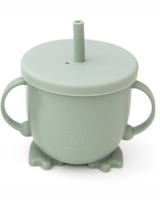Silicone Baby Sippy Cup - Blue/Green/Pink - Green Island
