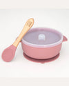 Silicone Baby Bowl & Spoon - Green/Blue/Pink - Green Island