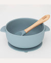 Silicone Baby Bowl & Spoon - Green/Blue/Pink - Green Island