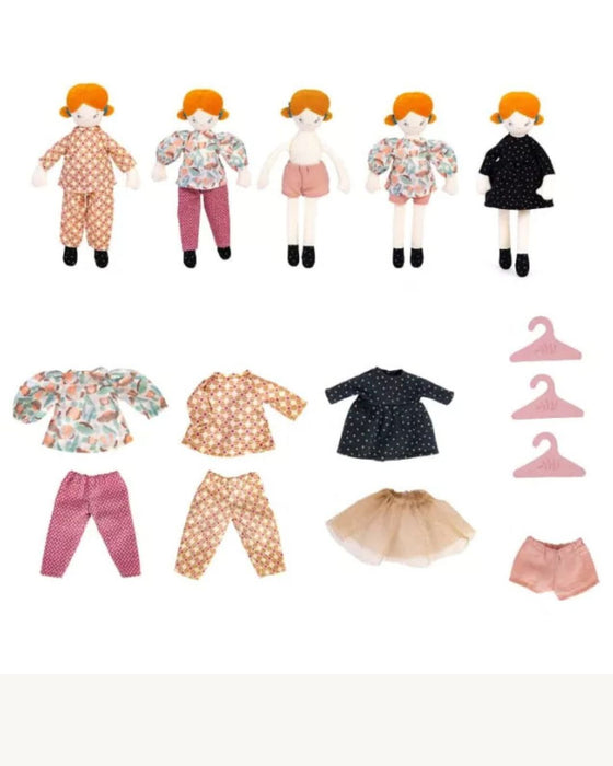 Mademoiselle Blanche Wardrobe Doll Set – Moulin Roty