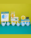 'Baby boy' 3-D Concertina Train Baby Card - Raspberry Blossom