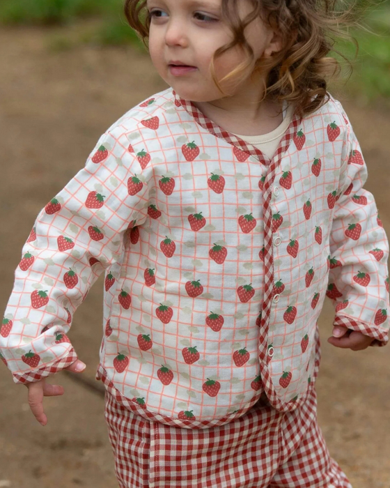 Strawberry Days Reversible Collarless Spring Jacket - Little Green Radicals