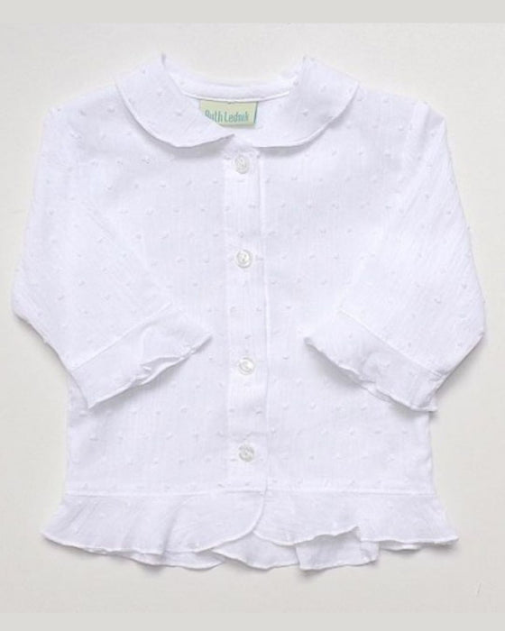 White Fleck Buttoned Blouse - Ruth Lednik