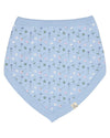 Organic Reversible Baby Bib – Blue Flowers & Stripe - Pigeon Organics