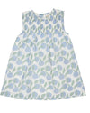 Organic Sleeveless Smock Dress – Blue Oranges Print - Pigeon Organics