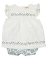 Organic Embroidered Tunic Set – White - Pigeon Organics