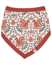  Baby bloomers with red and black squirrel pattern on a white background