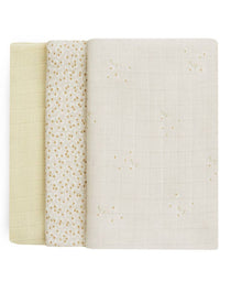  Organic Baby Muslin Squares Set of 3 - Wild Chamomile - Avery Row