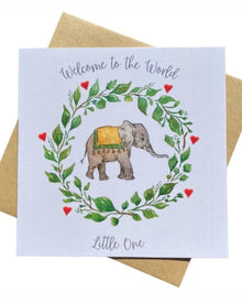  ‘Welcome to the World Little One’ Elephant Card – Amelia Anderson