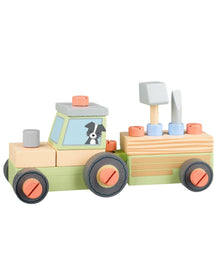  Buildable Wooden Tractor - Orange Tree Toys