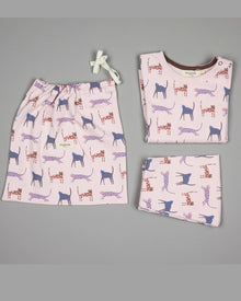  Pyjamas In A Bag - Cats, Pink - Pigeon Organics