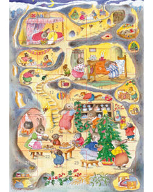  Advent Card Calendar – Rabbit Warren by Jean Gilder - Vintage Christmas Card with 24 Windows - Medici Society