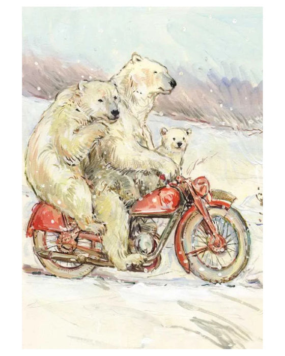 Christmas Card – Motorbike Bears - Claire Fletcher