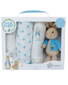  Peter Rabbit Soft Toy & Muslin Gift Set
