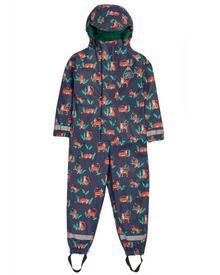  Children's rain suit with fox pattern on a white background