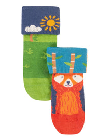  Organic Baby & Toddler Fun Fold Over Socks 2 Pack – Woodland - Frugi