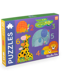  Animal Evolutionary Puzzles (20 pcs) - The Toupitis Collection - Moulin Roty - Age 2-4 years