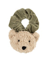 Scrunchie with a bear-shaped end on a white background