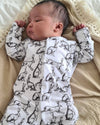 Hare print cotton sleepsuit - Fred and Noah