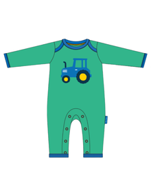  Organic Hillside Tractor Applique Babygrow - Toby Tiger