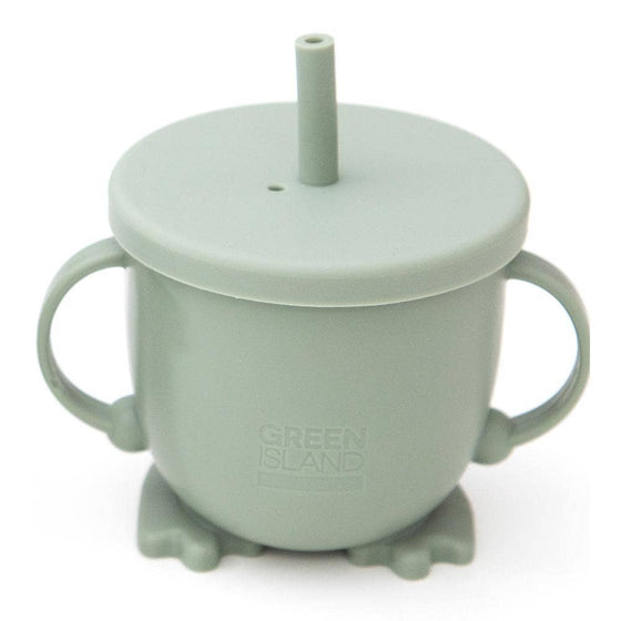 Silicone Baby Sippy Cup - Blue/Green/Pink - Green Island