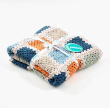  Organic granny square blanket - petrol