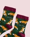 🦊 Fox Socks - Child Bamboo Socks - Green Socks - Bare Kind