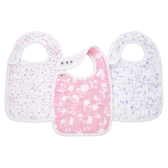 aden and anais Ma Fleur 3-Pack Classic Snap Bibs
